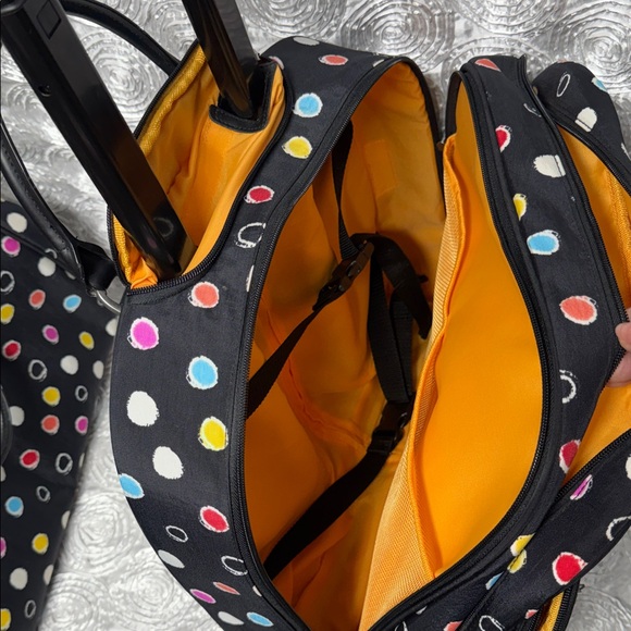 Baggallini Black Travel Bag with Colorful Dots 2pc - Picture 8 of 13